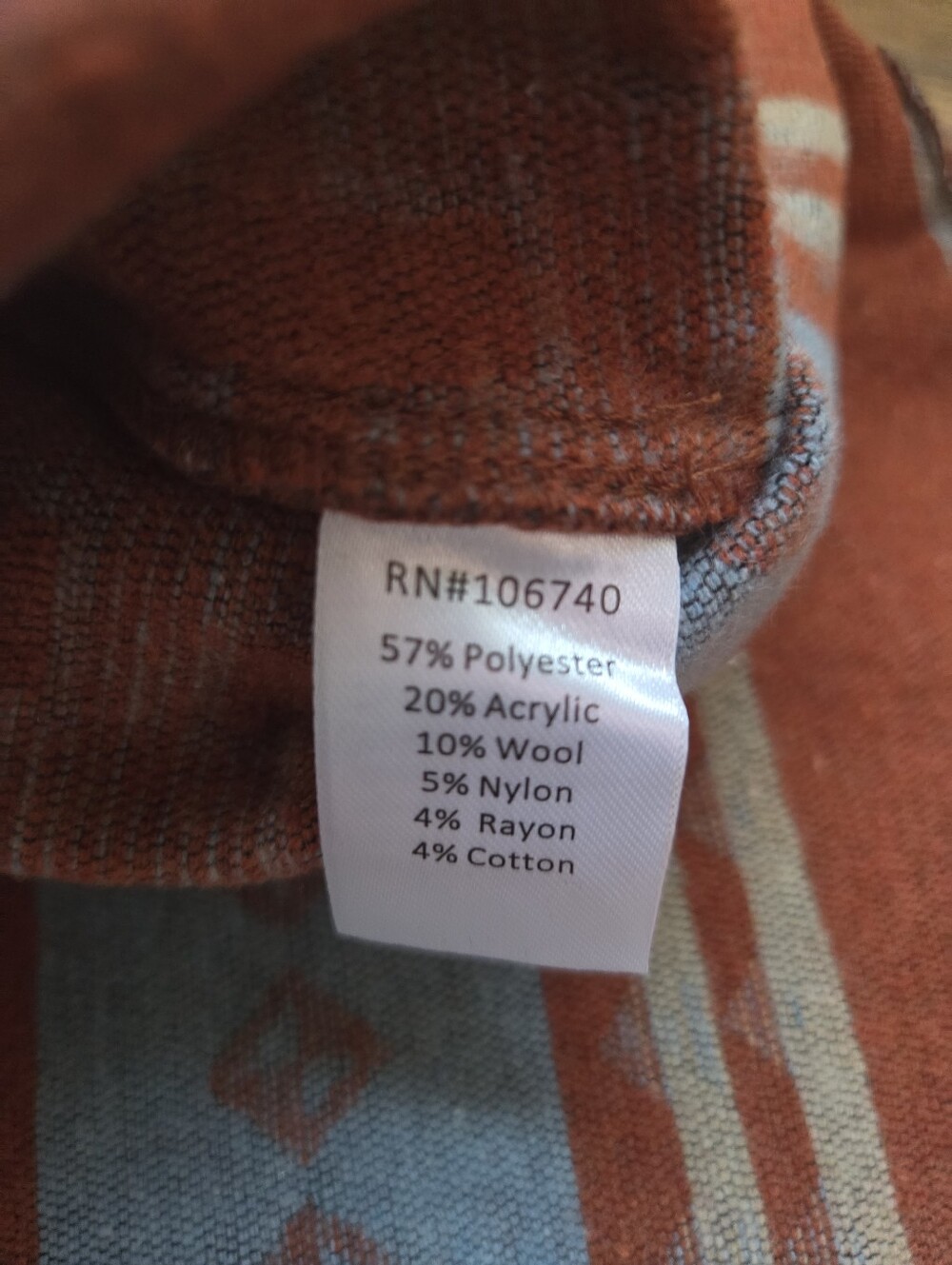 Back In The Saddle  Aztec-Pattern Button-Front Shacket in Rust Size XL - Picture 7 of 9